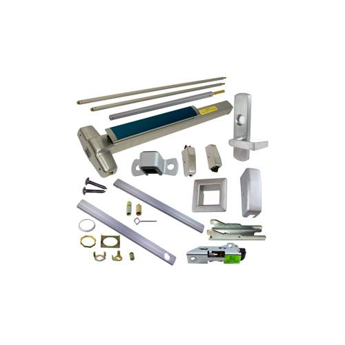 KIT - CD (Cylinder Dogging, Requires 1-1/4" Mortise Cylinder), SVR (Surface Vertical Rod) Grooved Exit Device, 996L-NL-06 Nightlatch Lever Trim, RHR Right Hand Reverse/Reversible Handing (Snap Ring Tool Required), Less Bottom Rod, 48" x 84", Grade 1, 626/US26D Satin Chrome