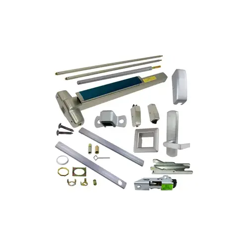 KIT - CD (Cylinder Dogging, Requires 1-1/4" Mortise Cylinder), SVR (Surface Vertical Rod) Grooved Exit Device, 990DT Dummy Pull Trim, Non-Handed, 996L-DT-06 Dummy Lever Trim, RHR Right Hand Reverse/Reversible Handing (Snap Ring Tool Required), Less Bottom Rod, 48" x 84", Grade 1, 626/US26D Satin Chrome