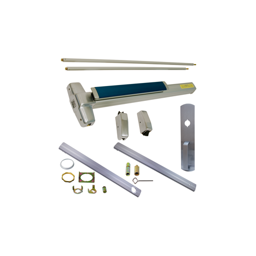 KIT - CD (Cylinder Dogging, Requires 1-1/4" Mortise Cylinder), SVR (Surface Vertical Rod) Grooved Exit Device, 990NL Nightlatch Pull Trim, Non-Handed, 48" x 84", Grade 1, 626/US26D Satin Chrome