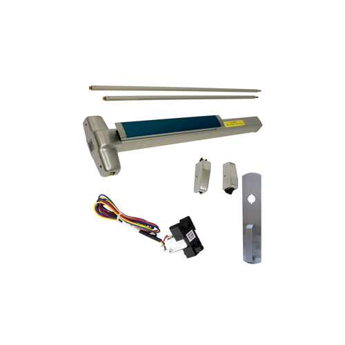 KIT - RX (Request to Exit Switch), SVR (Surface Vertical Rod) Smooth Exit Device, 990 Nightlatch Trim (Requires Rim Cylinder), 36" x 84", Grade 1, 626/US26D Satin Chrome