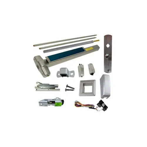 KIT - RX (Request to Exit Switch), SVR (Surface Vertical Rod) Smooth Exit Device, 990TP Thumb Piece Trim (Requires Rim Cylinder), Less Bottom Rods, 36" x 84", Grade 1, 626/US26D Satin Chrome