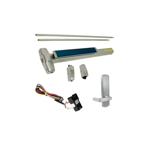 KIT - RX (Request to Exit Switch), SVR (Surface Vertical Rod) Grooved Exit Device, 996L-BE-06 Passage Lever Trim, LHR Left Hand Reverse/Reversible Handing (Snap Ring Tool Required), 48" x 84", Grade 1, 626/US26D Satin Chrome