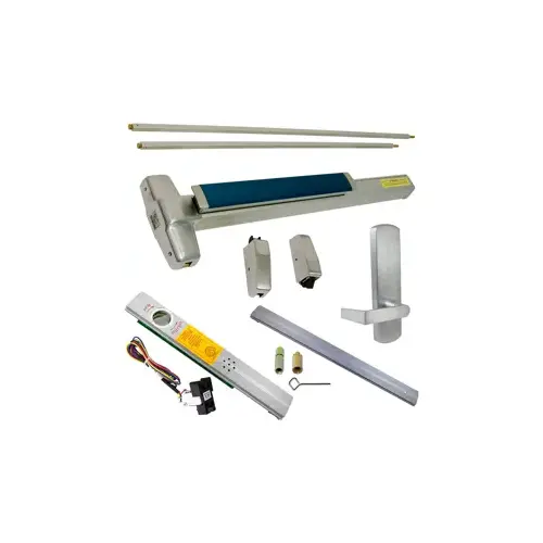 KIT - Alarmed, RX (Request to Exit Switch), SVR (Surface Vertical Rod) Exit Device, 996L-BE-06 Passage Lever Trim, LHR Left Hand Reverse/Reversible Handing, 36" x 84", Grade 1, 626/US26D Satin Chrome