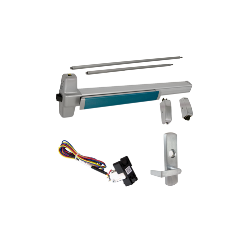 KIT - RX (Request to Exit Switch), SVR (Surface Vertical Rod) Exit Device, 996L-NL-06 Nightlatch Lever Trim, LHR Left Hand Reverse/Reversible Handing, 36" x 84", Grade 1, 628 Satin Aluminum