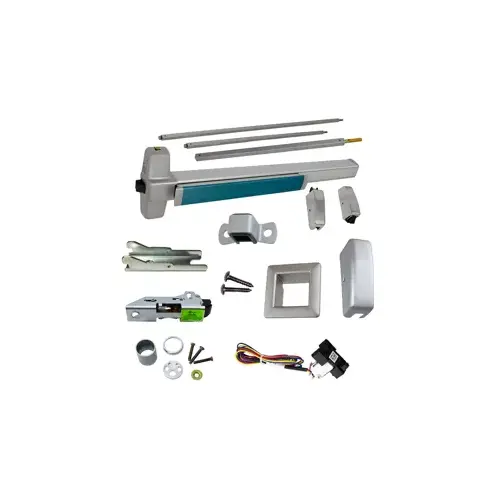 KIT - RX (Request to Exit Switch), SVR (Surface Vertical Rod) Exit Device, 110MD-NL-OP Nightlatch Trim, Less Bottom Rods, 36" x 84", Grade 1, 628 Satin Aluminum