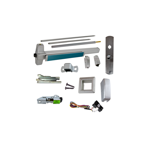 KIT - RX (Request to Exit Switch), SVR (Surface Vertical Rod) Exit Device, 990TP Thumb Piece Trim, Less Bottom Rods, 36" x 84", Grade 1, 628 Satin Aluminum