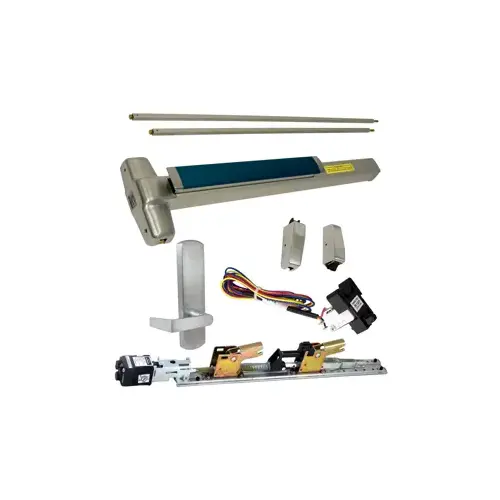 KIT - QEL (Quiet Electric Latch Retraction), RX (Request to Exit Switch), SVR (Surface Vertical Rod) Smooth Exit Device, 996L-BE-06 Passage Lever Trim, LHR Left Hand Reverse/Reversible Handing, (Snap Ring Tool Needed), 36" x 84", Grade 1, 626/US26D Satin Chrome