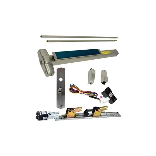 KIT - QEL (Quiet Electric Latch Retraction), RX (Request to Exit Switch), SVR (Surface Vertical Rod) Smooth Exit Device, 990TP Thumb Piece Trim (Requires Rim Cylinder), 36" x 84", Grade 1, 626/US26D Satin Chrome