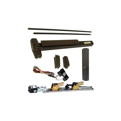 KIT - QEL (Quiet Electric Latch Retraction), RX (Request to Exit Switch), SVR (Surface Vertical Rod) Exit Device, 990DT Dummy Pull Trim, 36" x 84", Grade 1, 710 Dark Bronze