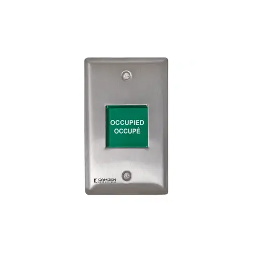 Single Gang LED Annunciator with Occupied When Lit Lettering Stainless Steel