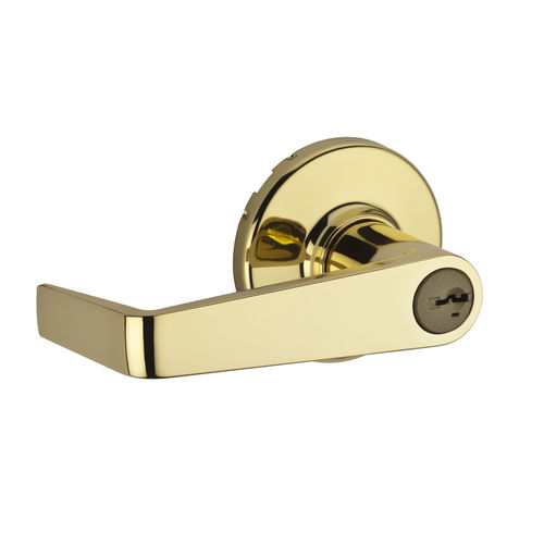 Kingston Light Commercial Storeroom Lock SmartKey with RCAL Latch and RCS Strike Bright Brass Finish