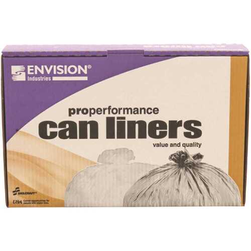 SKILCRAFT NSN5171353 Low Density Trash Can Liners 33 Gal 0.8 Mil 33" X 39" Clear