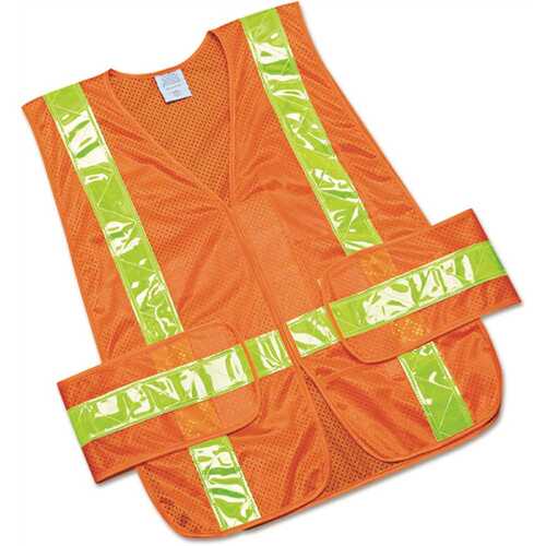 Safety Vestclass 2 ANSI 107 2010 Compliant, Orange, One Size