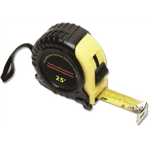 Tape Measure, Locking, Steel/plastic, 1 X 25 Ft, Yellow