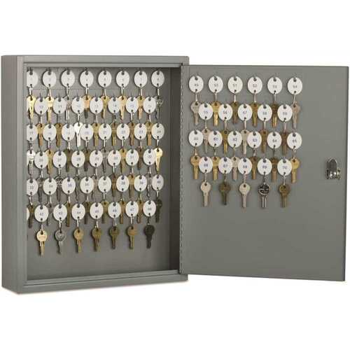 SKILCRAFT NSN1328973 Locking Key Cabinet, 70, 14w X 3 1/4d X 17 1/4h, Gray