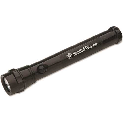 Smith And Wesson Aluminum Flashlight, 2 AA Batteries, Black