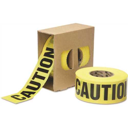 Caution Barricade Tape, 2 Mil Thick, 3 W X 1,000 Ft, Roll