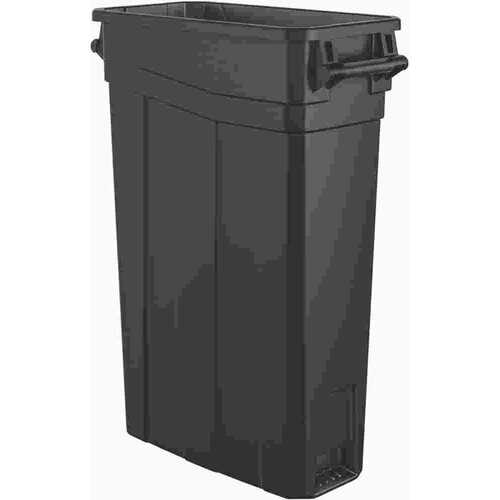 23 Gallon Resin Slim Trash Can With Handles -Black