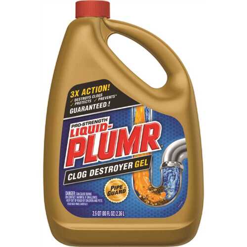 Liquid-Plumr 228 Pro-Strength Clog Destroyer Gel W/pipeguard 80 Ounces