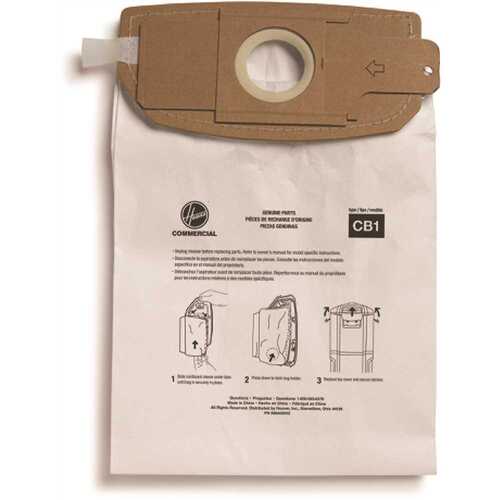 HOOVER AH14010 Commercial 5.5 Quart HEPA Media Filter Bags