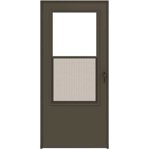 Life-Core Composite Surface Single-Vent Storm Door, 36" X 80", Bronze