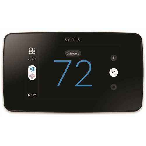 White Rodgers 1F96U-42WFB Sensi Touch 2 Wi-Fi 7-Day Programmable Thermostat In Black