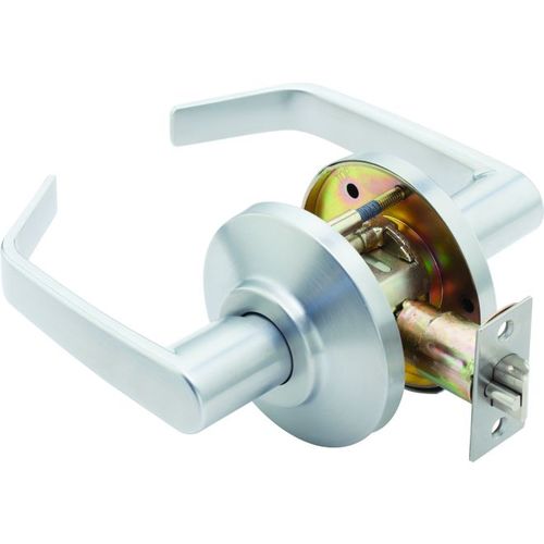 7K Series 2-3/4" Backset Passage 15 Lever and D Rose Standard Strike Satin Chrome Finish