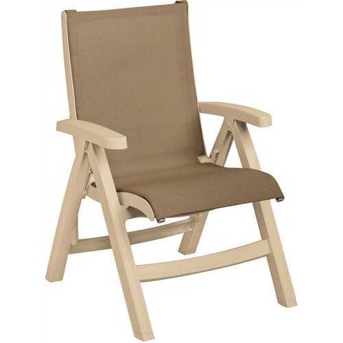 Grosfillex UT091066 Jam Beach Folding Sling Chair Taupe