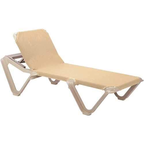 Grosfillex US155003 Nautical Sling Chaise Khaki