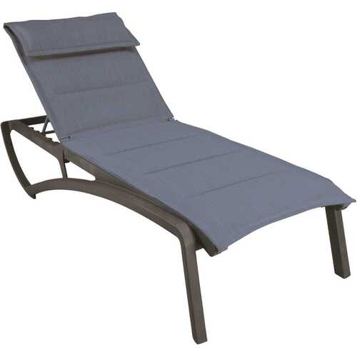 Grosfillex UT470288 Sunset Comfort Chaise Lounge Madras Blue/vb