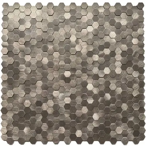 DIP Design Is Personal TB-3D-HXG-04 Hex Tile, Mini Pewter, 12" X 12"