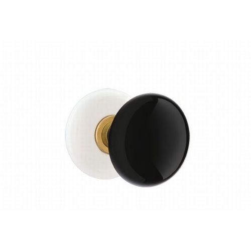 Ebony Knob Passage With Porcelain Rose French Antique Brass Finish