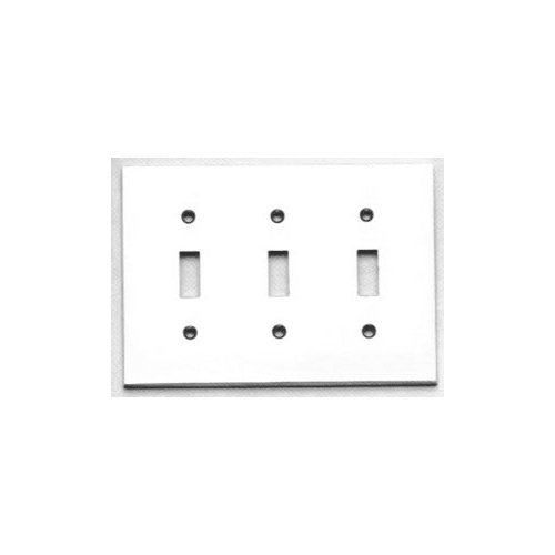 Omnia 8012/T.26 Triple Toggle Modern Switchplate Bright Chrome Finish