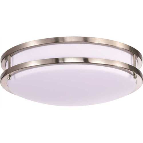 Glamour LED 13" Flush Mount Fixture Brushed NICKEL Cct Select 3k/4k/5k