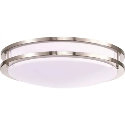 Glamour LED 17" Flush Mount Fixture Brushed NICKEL Cct Select 3k/4k/5k