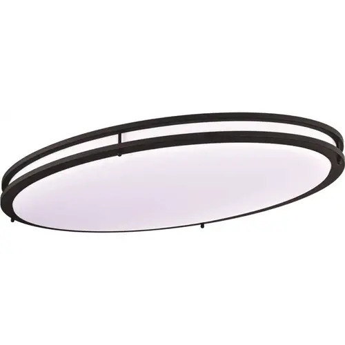 Glamour LED 32" Cct Selectable Oval Flush Mount Black Decorative Fixture