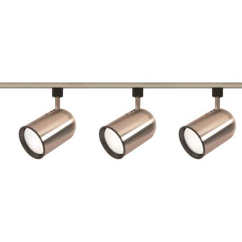 Satco TK342 Nuvo Brushed NICKEL Three-Light R30 Bullet Cylinder Track Kit