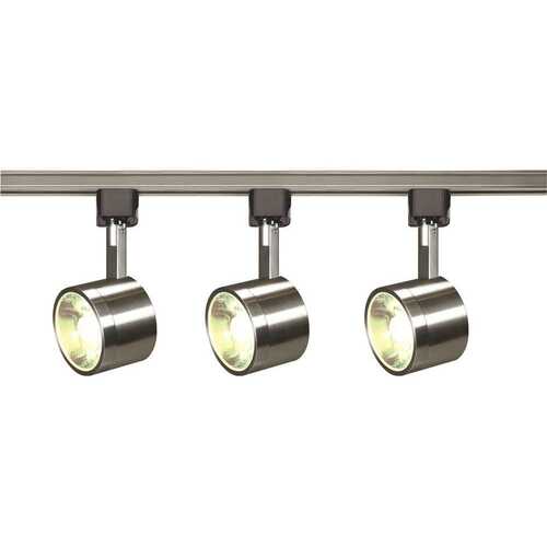 Satco TK407 Nuvo Brushed NICKEL 12w LED 36 Degree Round Track Lighting Kit