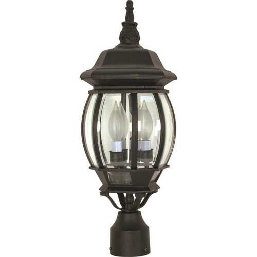 Nuvo Lighting 60/899 Central Park Outdoor Post Top Fixture Textured Black Bevel Glass