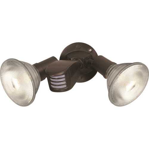 Nuvo Bronze Two-Light 10 Flood Light, Adjustable Swivel And Motion Sensor