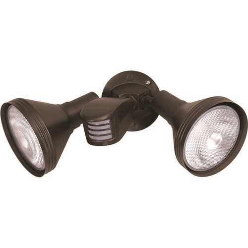 Nuvo Bronze Two-Light 14 Flood Light, Adjustable Swivel And Motion Sensor