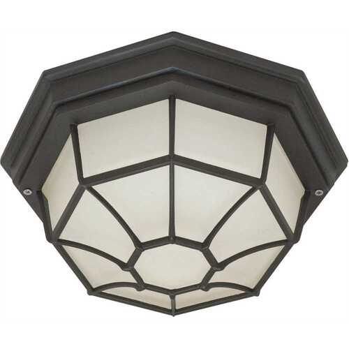 Nuvo Lighting 60/536 Outdoor Ceiling Fixture, Textured Black, Frosted Glass