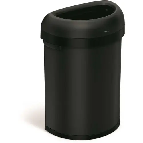 80l 21 Gal. Semi-Round Open Top Can Matte Black