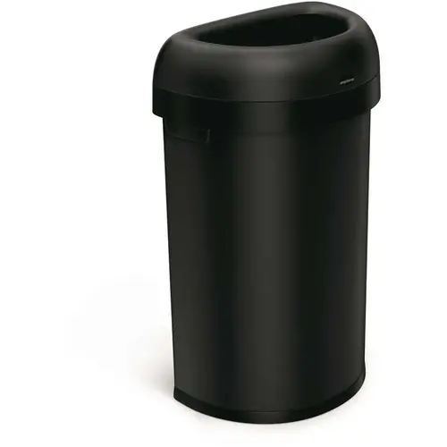 60l 16 Gal. Semi-Round Open Top Can Matte Black