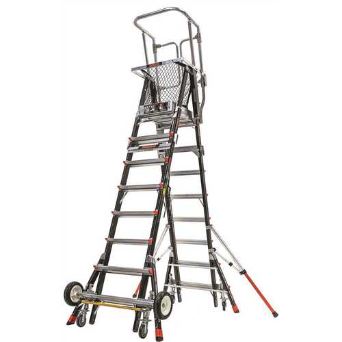 Little Giant Ladder 18515-243 Cage Model With All Terrain Wheels And Wheel Lift