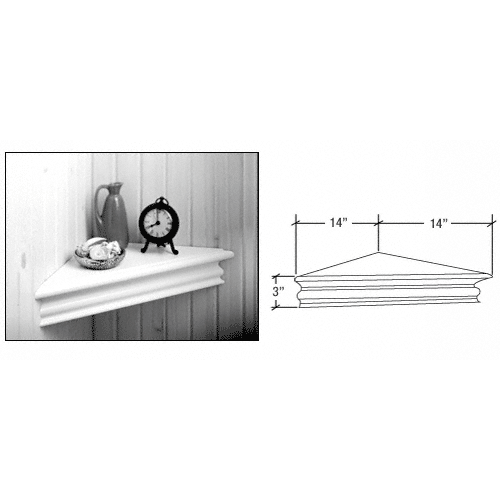 CRL 3393022 Unfinished 14" Corner Wood Shelf Kit