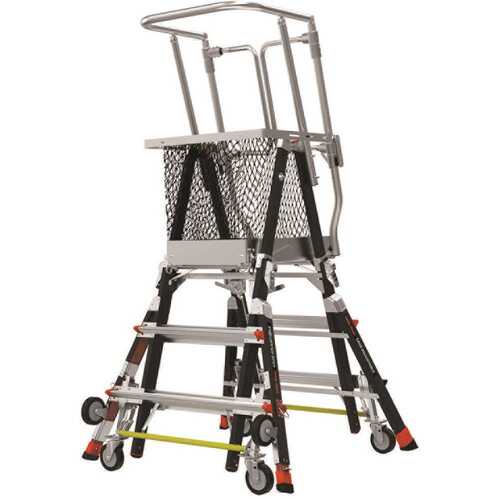 Little Giant Ladder 18503-817 Cage Model 3'-5' With Wheel Lift And Ratchet Levelers