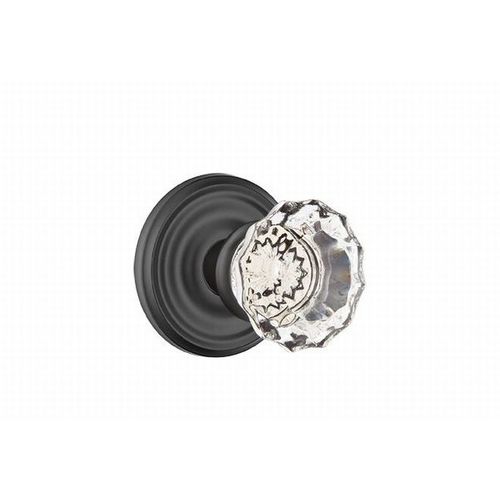 Astoria Knob Clear Dummy Pair With Regular Rose Flat Black Finish