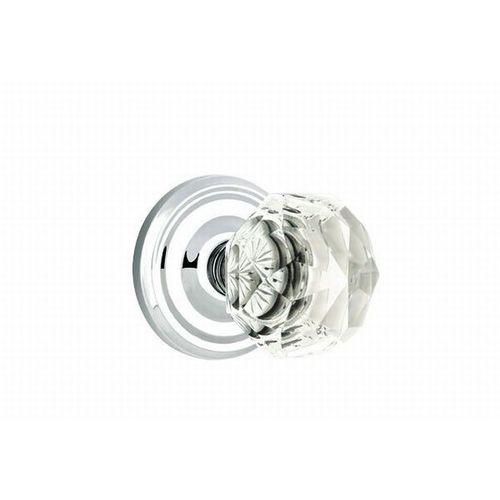 Diamond Crystal Knob Privacy With Regular Rose Bright Chrome Finish