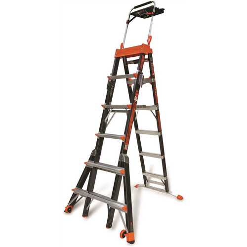 375 Lb Rated Adjustable Step Ladder Air Deck Included